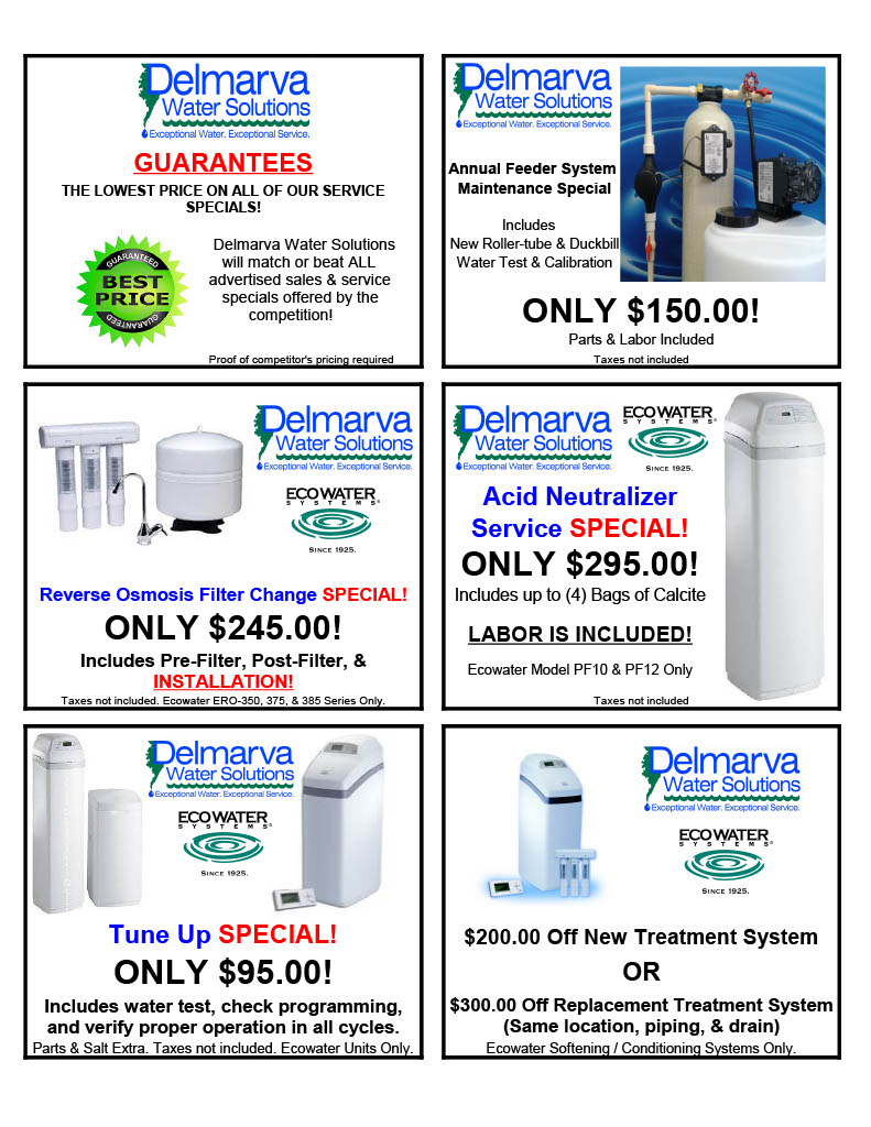 coupons for delmarva water solutions