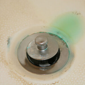 acidic water stains on sink drain