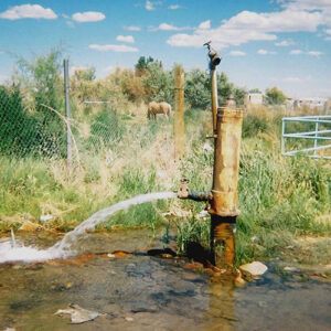 dirty water spurting from outdoor spigot